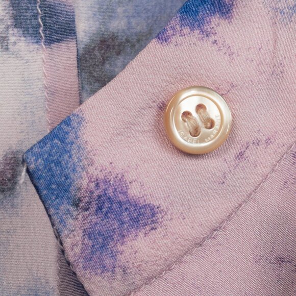 Isabel Marant Fidaje Blue Floral-Print Silk Crepe De Chine Gathered Blouse - Picture 7 of 10